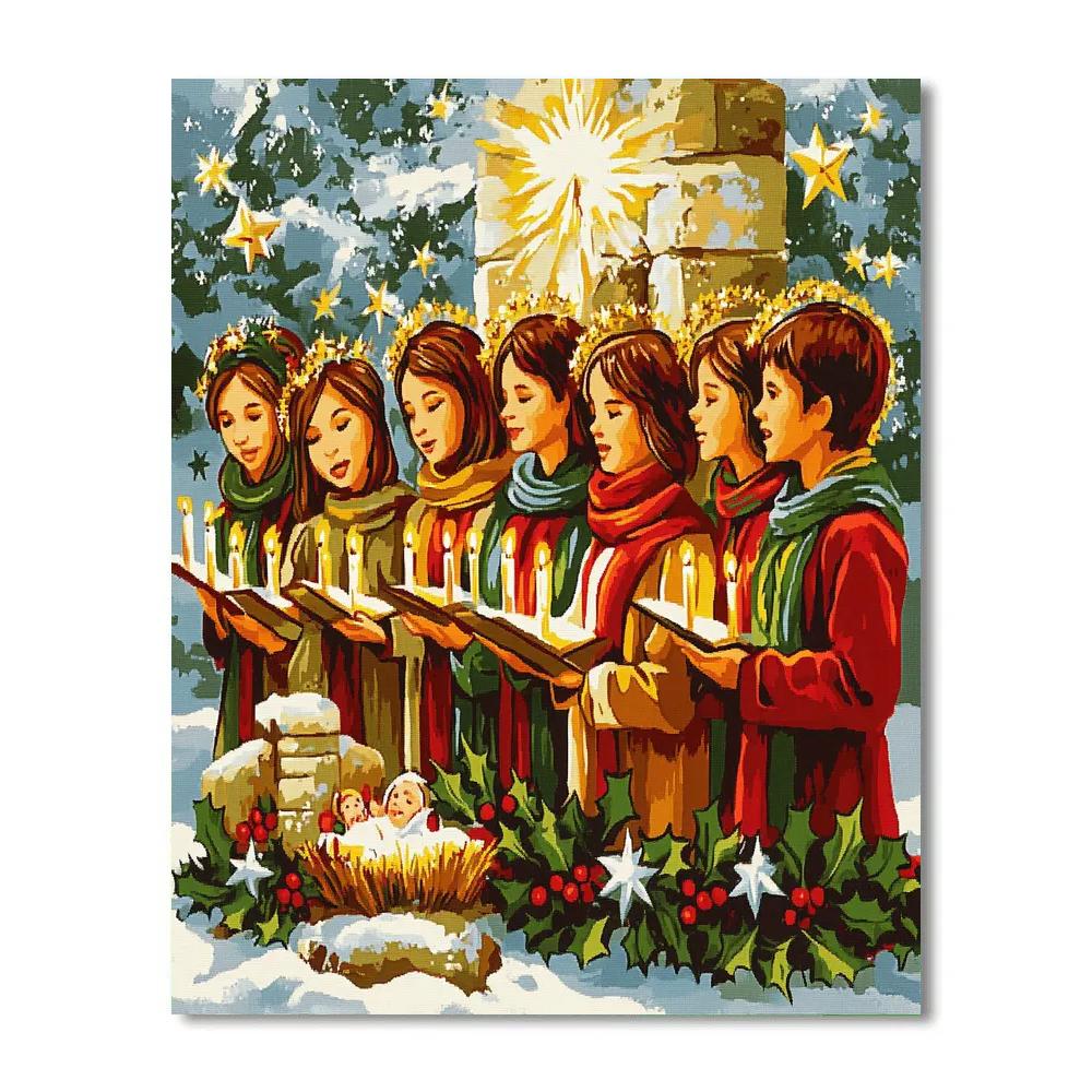Nativity Candle Chorus Painting by numbers kit