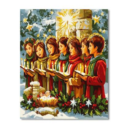 Nativity Candle Chorus Painting by numbers kit