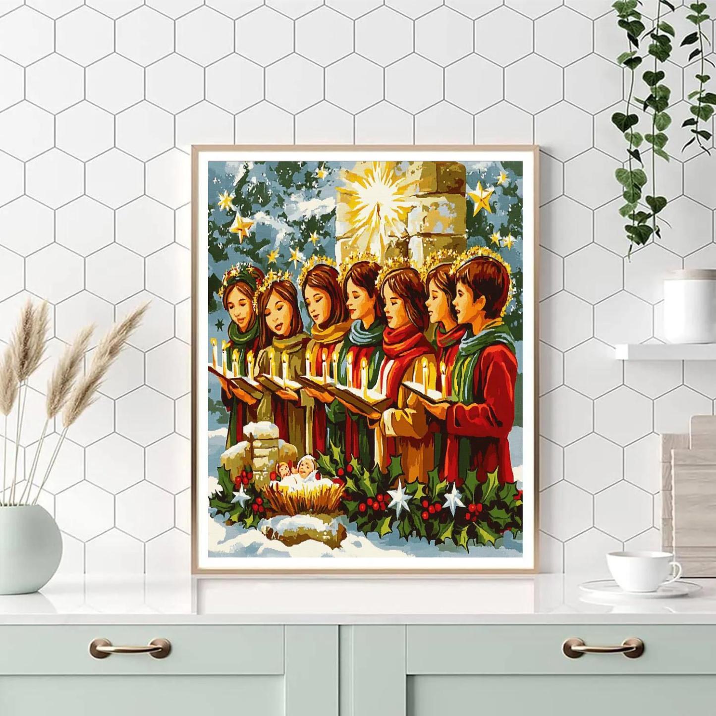 Nativity Candle Chorus Painting by numbers kit