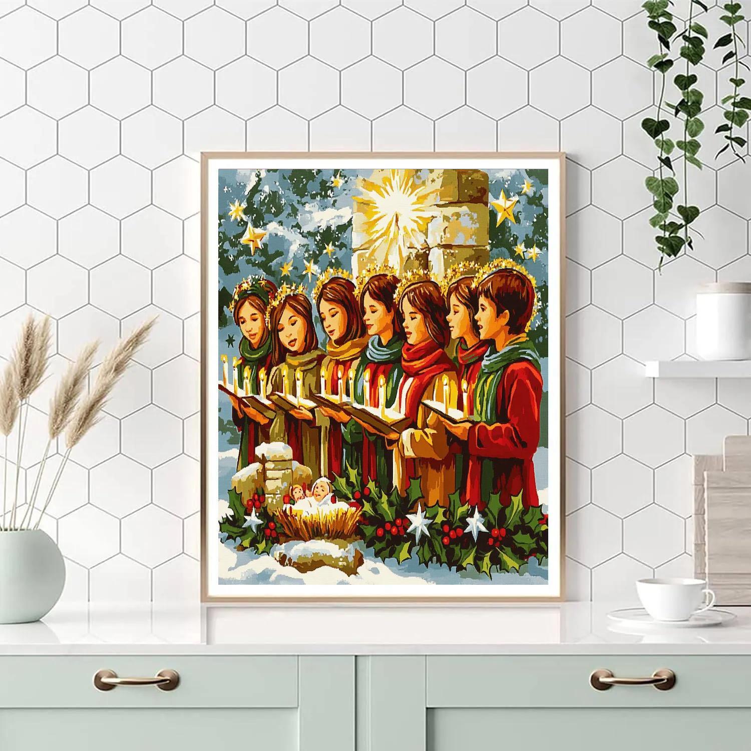 Nativity Candle Chorus Painting by numbers kit