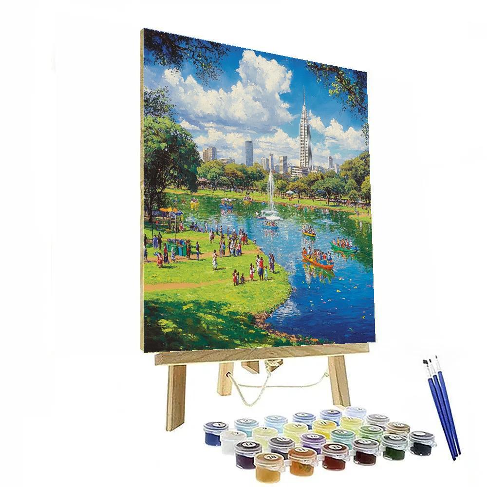 Nairobi Uhuru Park City Green Kenya DIY paint by numbers