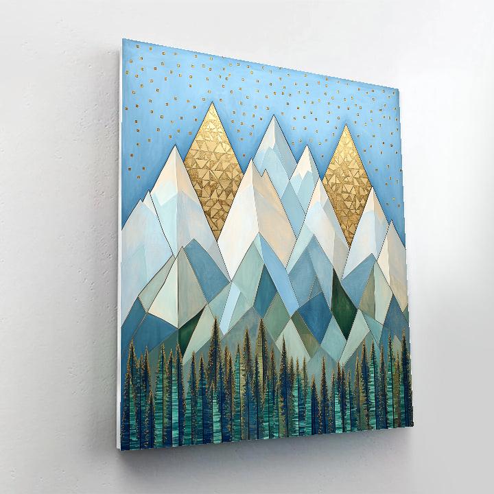 Gustav Klimt Inspired Ornamental Snowy Peaks Number painting