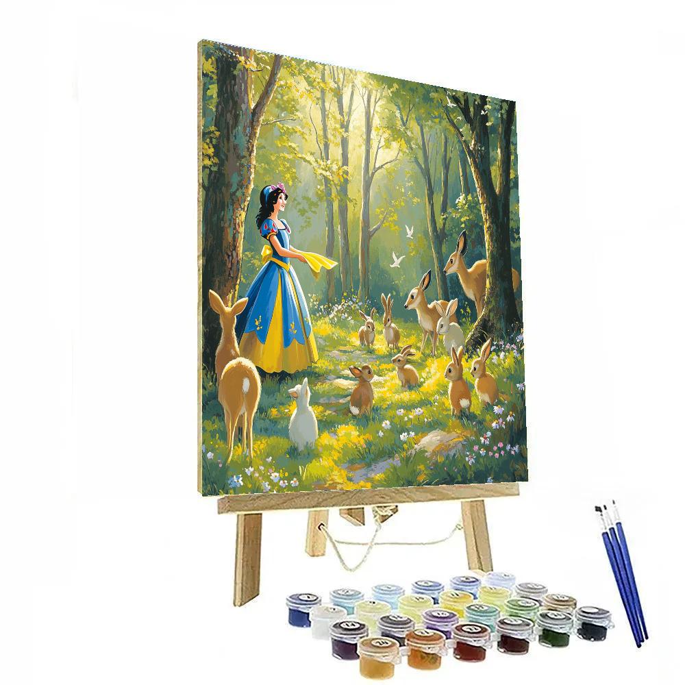 Snow White Forest Friends Gathering Disney Inspired Painting by numbers kit