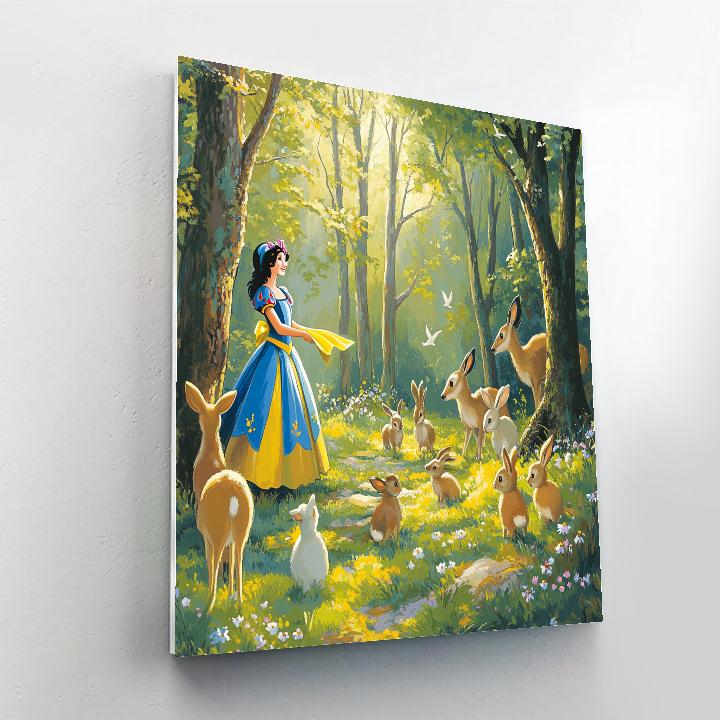 Snow White Forest Friends Gathering Disney Inspired Painting by numbers kit