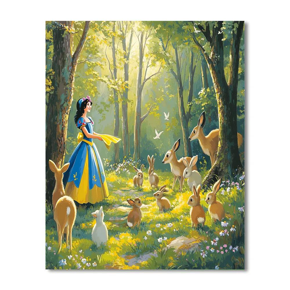 Snow White Forest Friends Gathering Disney Inspired Painting by numbers kit