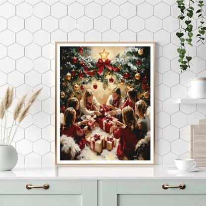 Ribbon Wrapped Gift Exchange Number painting