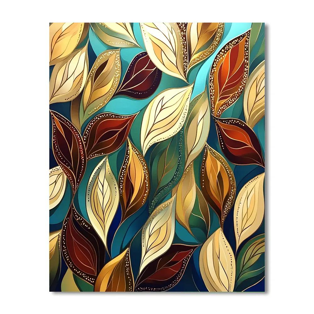 Gustav Klimt Inspired Golden Autumn Canopy Carpet Paint by numbers art