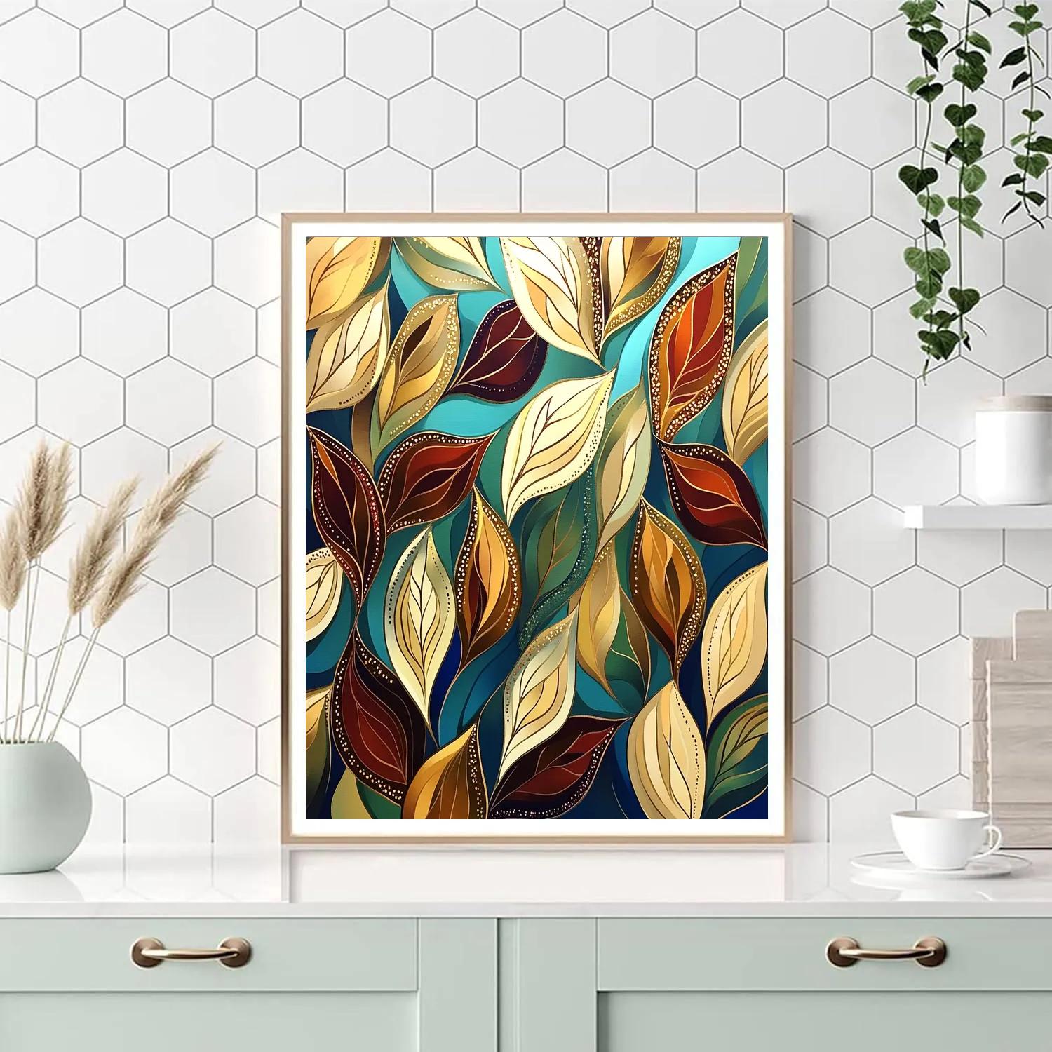 Gustav Klimt Inspired Golden Autumn Canopy Carpet Paint by numbers art