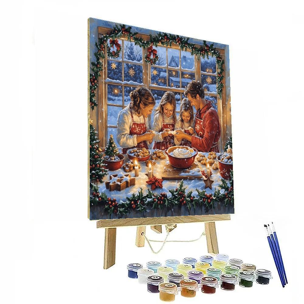 Holly Window Baking Choir DIY paint by numbers