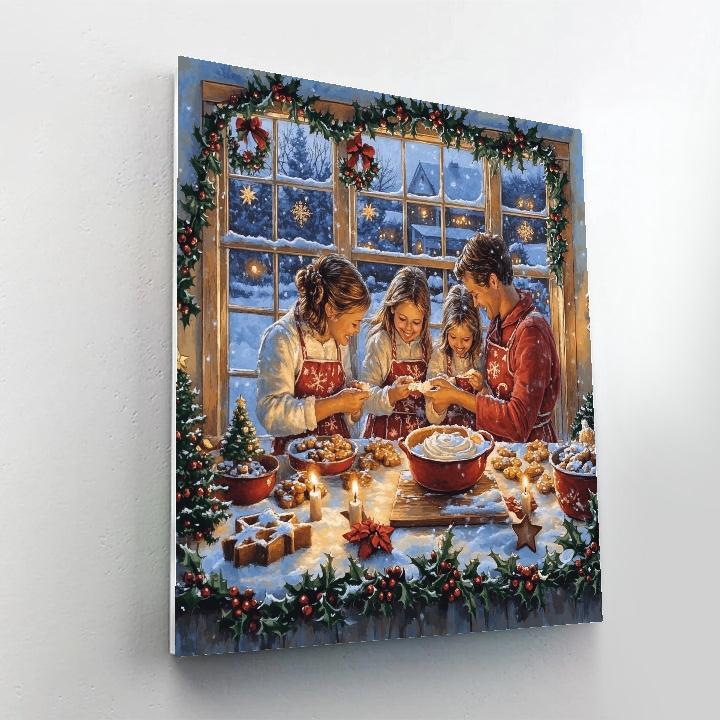 Holly Window Baking Choir DIY paint by numbers