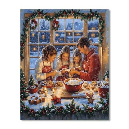 Holly Window Baking Choir DIY paint by numbers