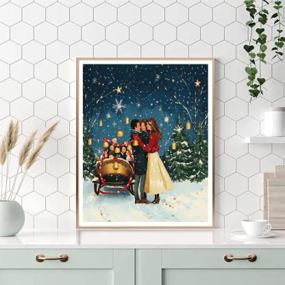 Starlit Sleigh Bell Reunion paint by number