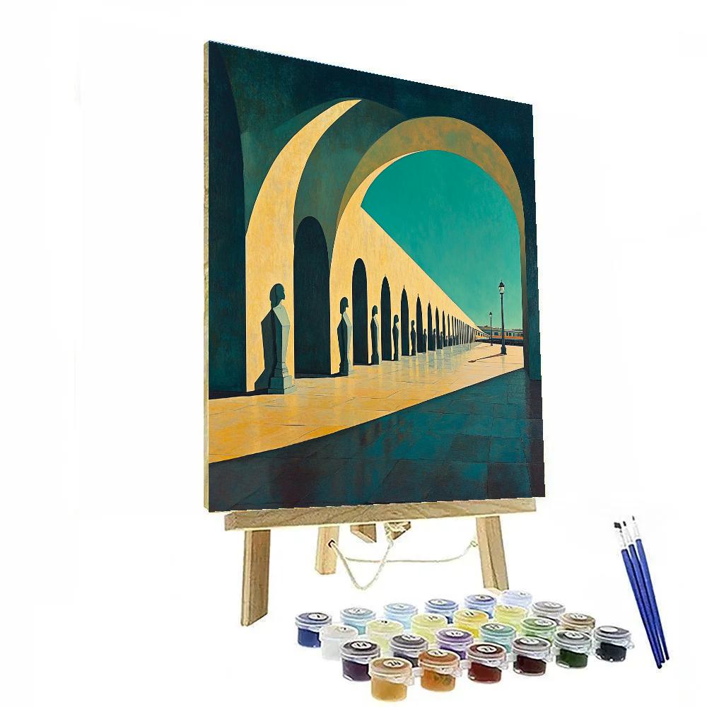 Giorgio De Chirico Inspired Silent Arcades Paint by numbers art