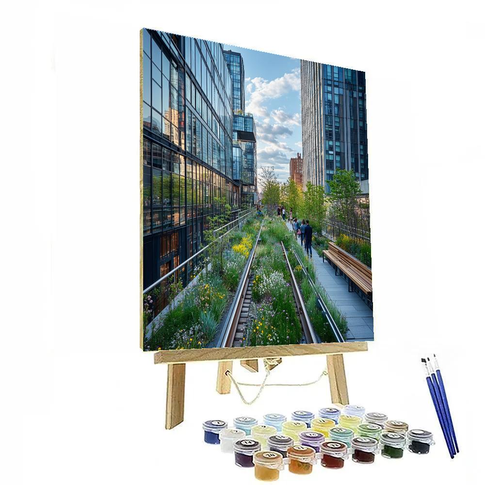 High Line Elevated Park New York United States Number painting