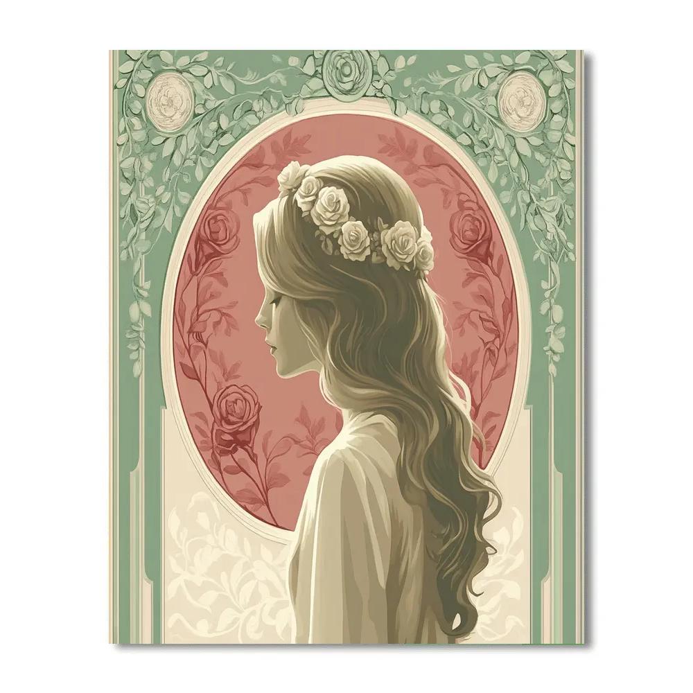 Alphonse Mucha Inspired Rose Nouveau Paint by numbers kits