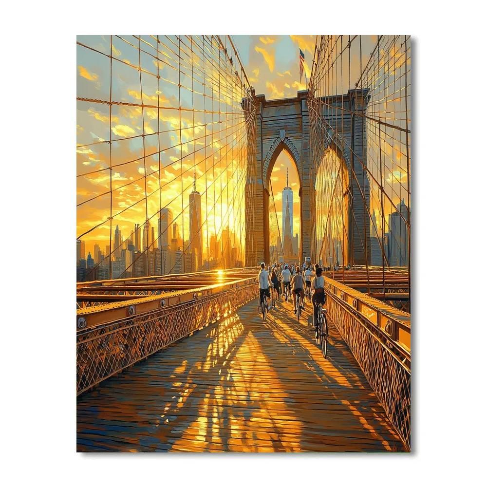 Brooklyn Bridge Promenade New York United States DIY paint by numbers