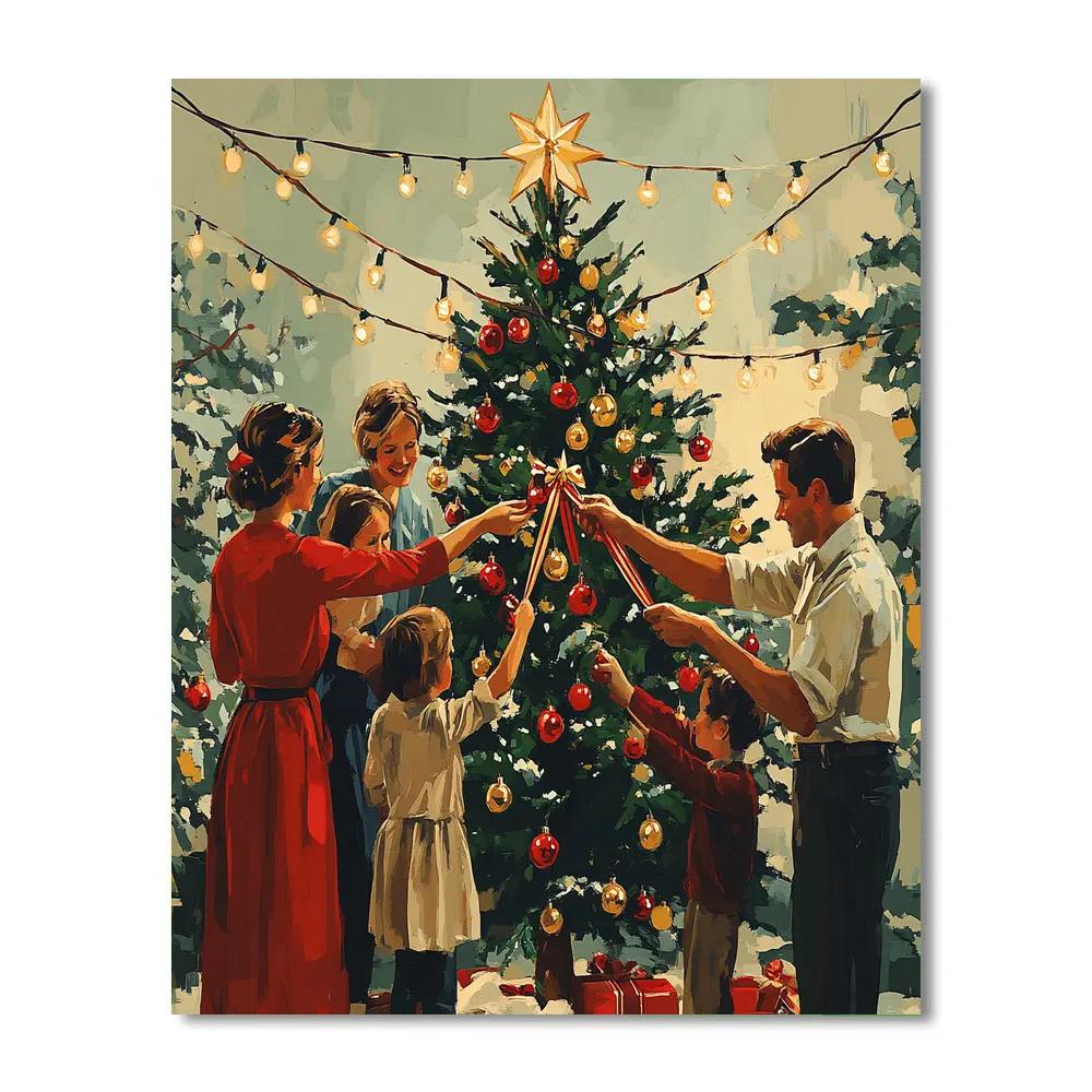 Tree Trimming Hand In Hand Number painting