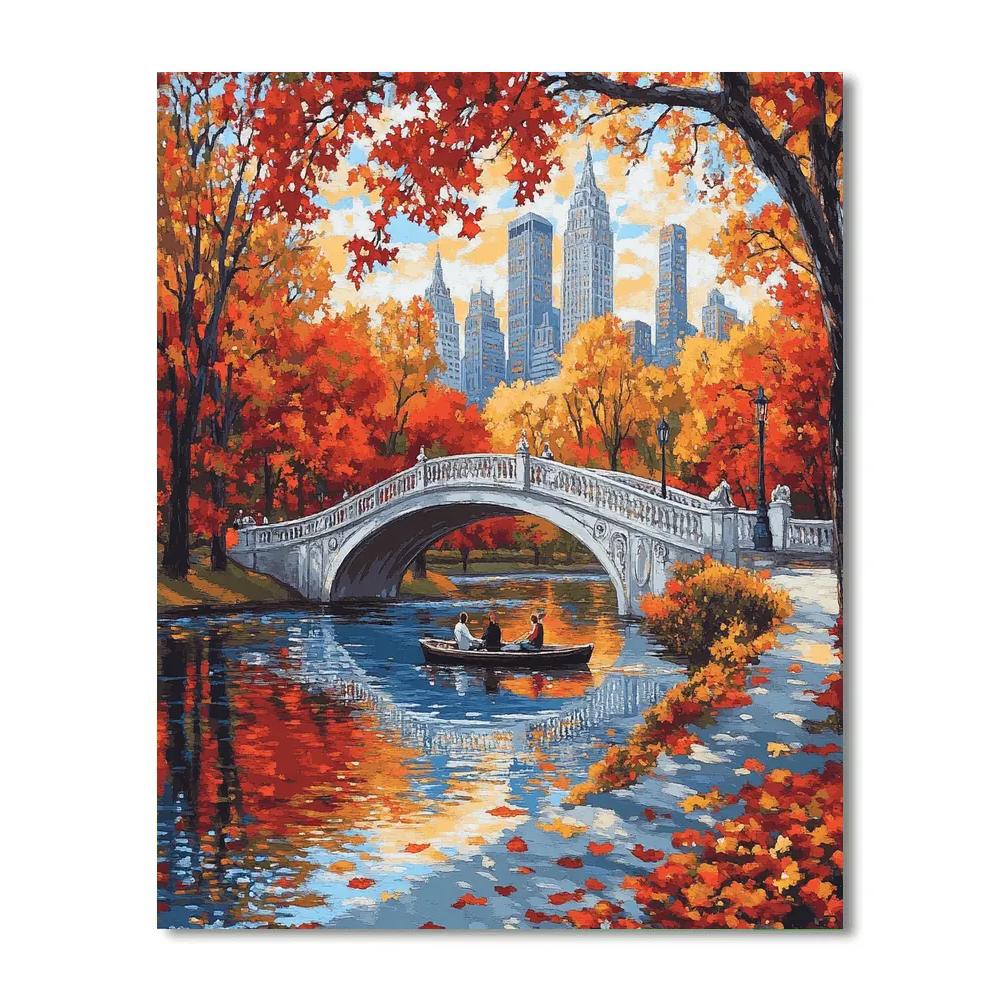 Central Park Bow Bridge New York United States Number painting