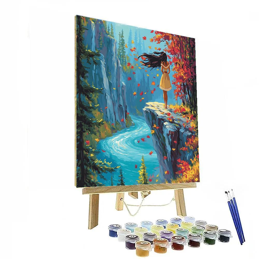 Pocahontas River Cliff Breeze Disney Inspired Paint by numbers art