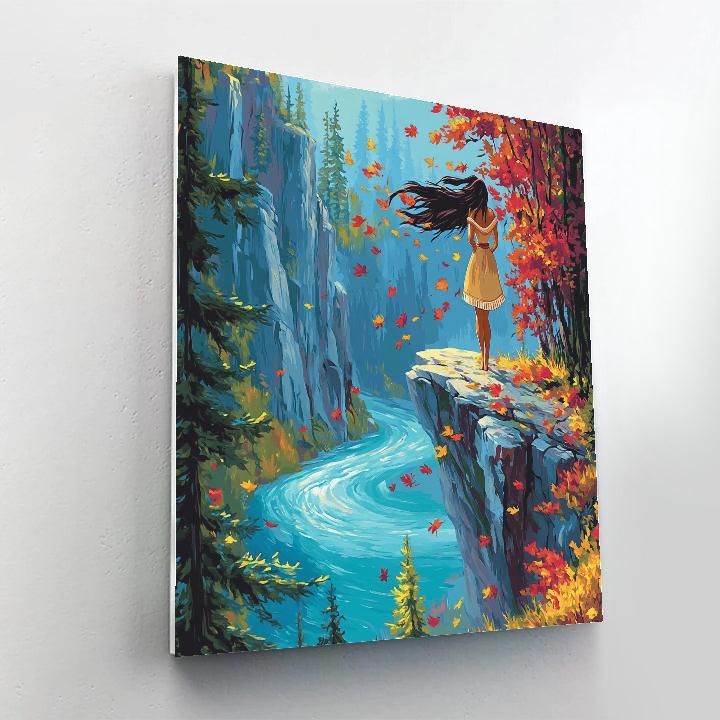 Pocahontas River Cliff Breeze Disney Inspired Paint by numbers art