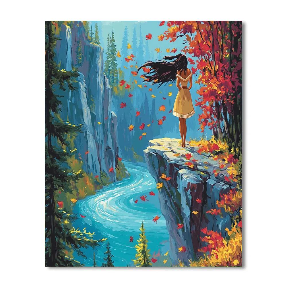 Pocahontas River Cliff Breeze Disney Inspired Paint by numbers art