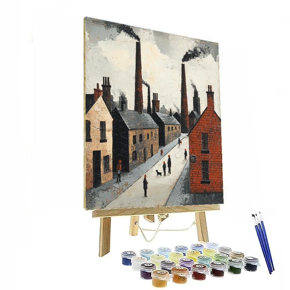 L S Lowry Inspired Industrial Street Painting by numbers kit
