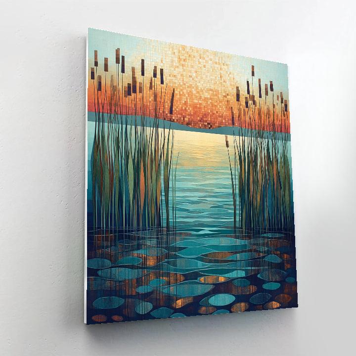 Gustav Klimt Inspired Decorative Marsh Sunset paint by number