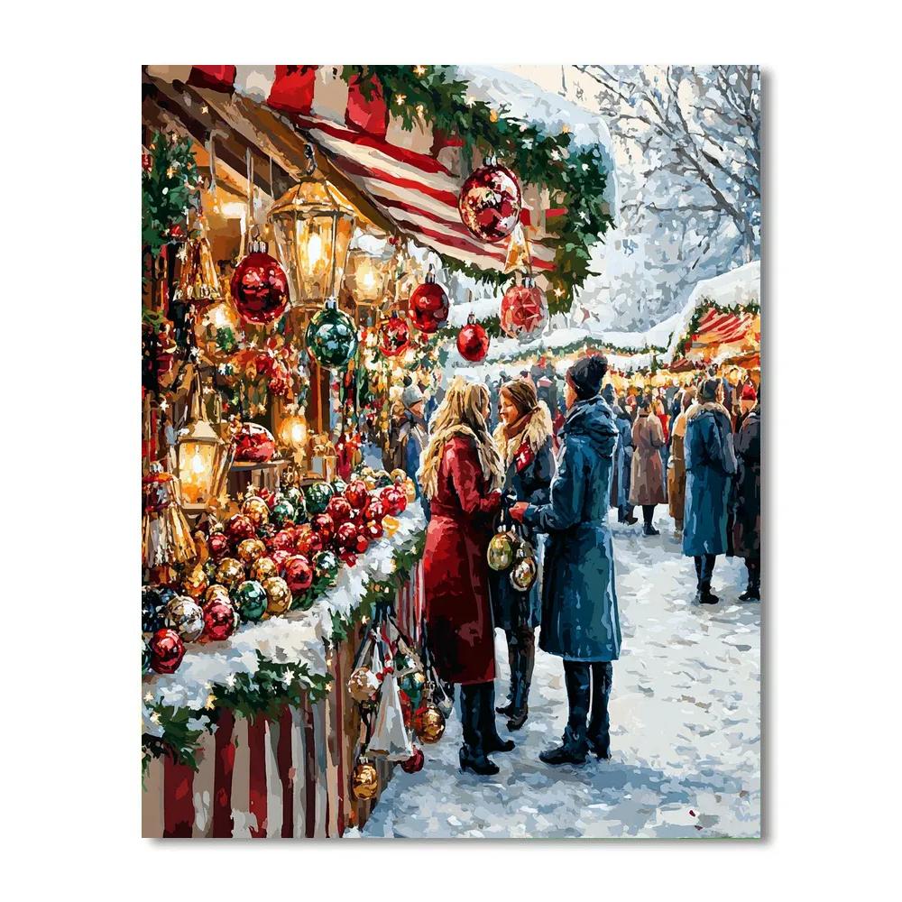 Ornament Market Huddle Painting by numbers kit