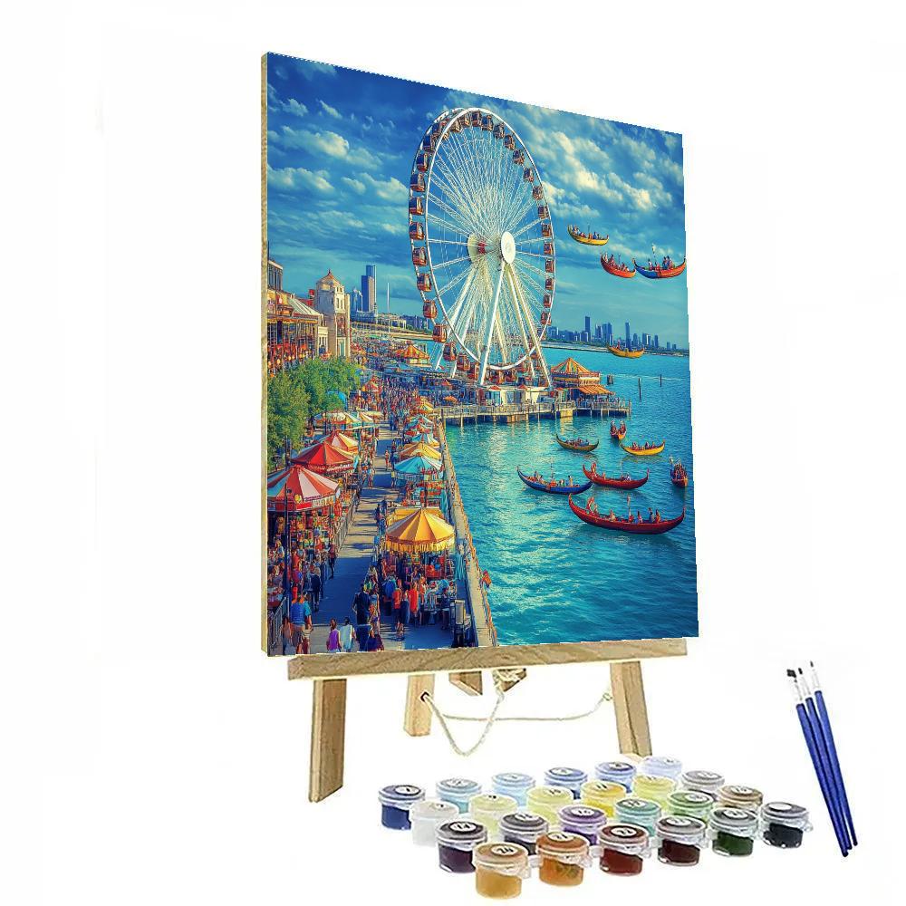 Navy Pier Ferris Wheel Chicago United States DIY paint by numbers