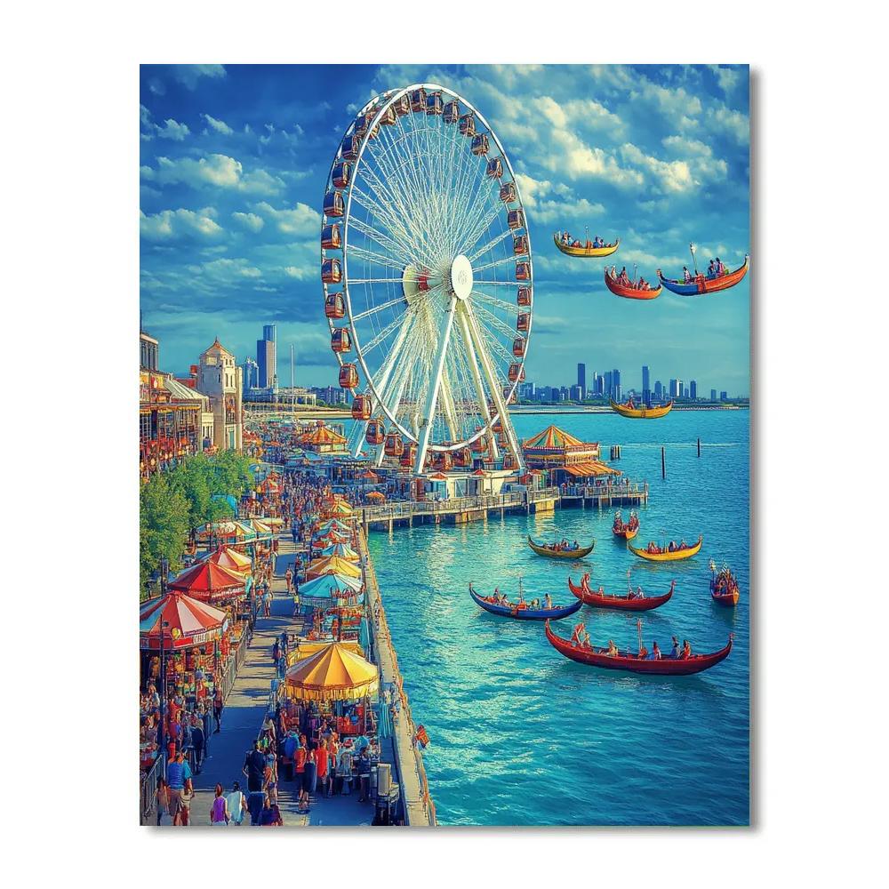 Navy Pier Ferris Wheel Chicago United States DIY paint by numbers