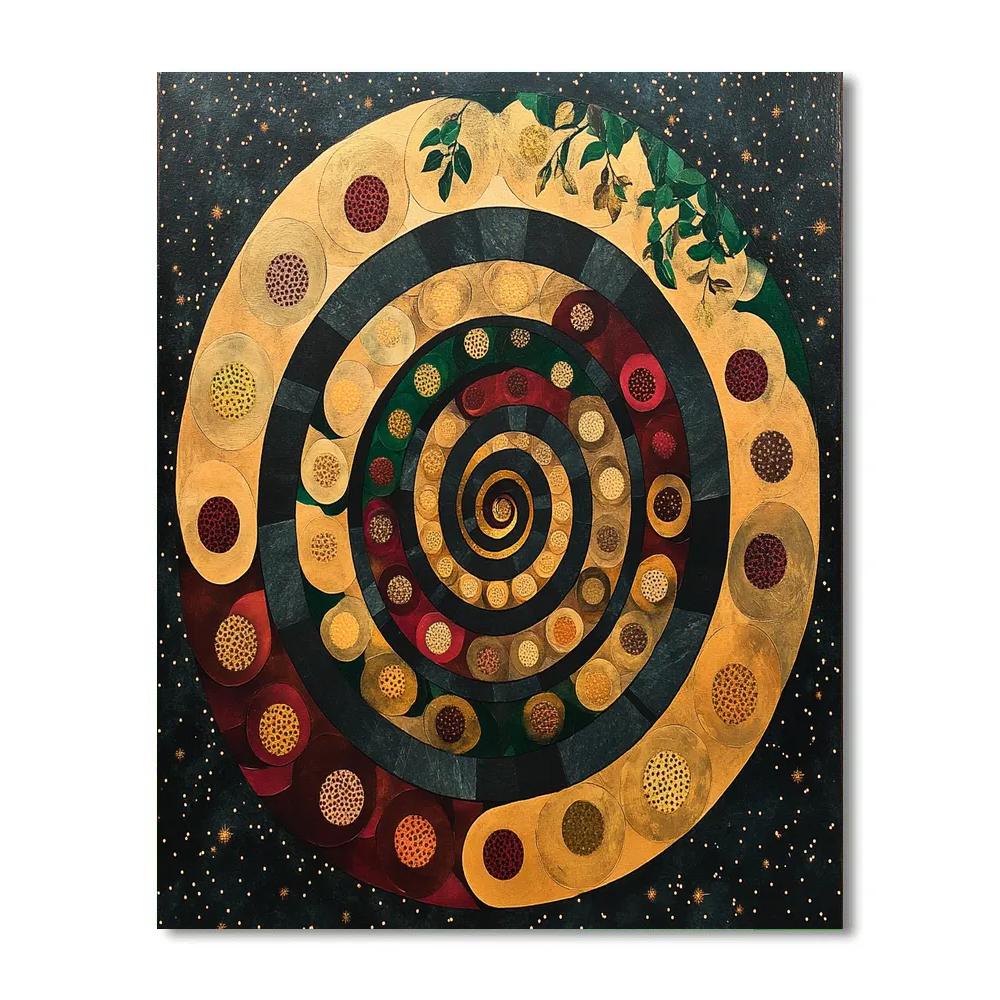 Gustav Klimt Inspired Spiral Orchard Galaxy painting number kit
