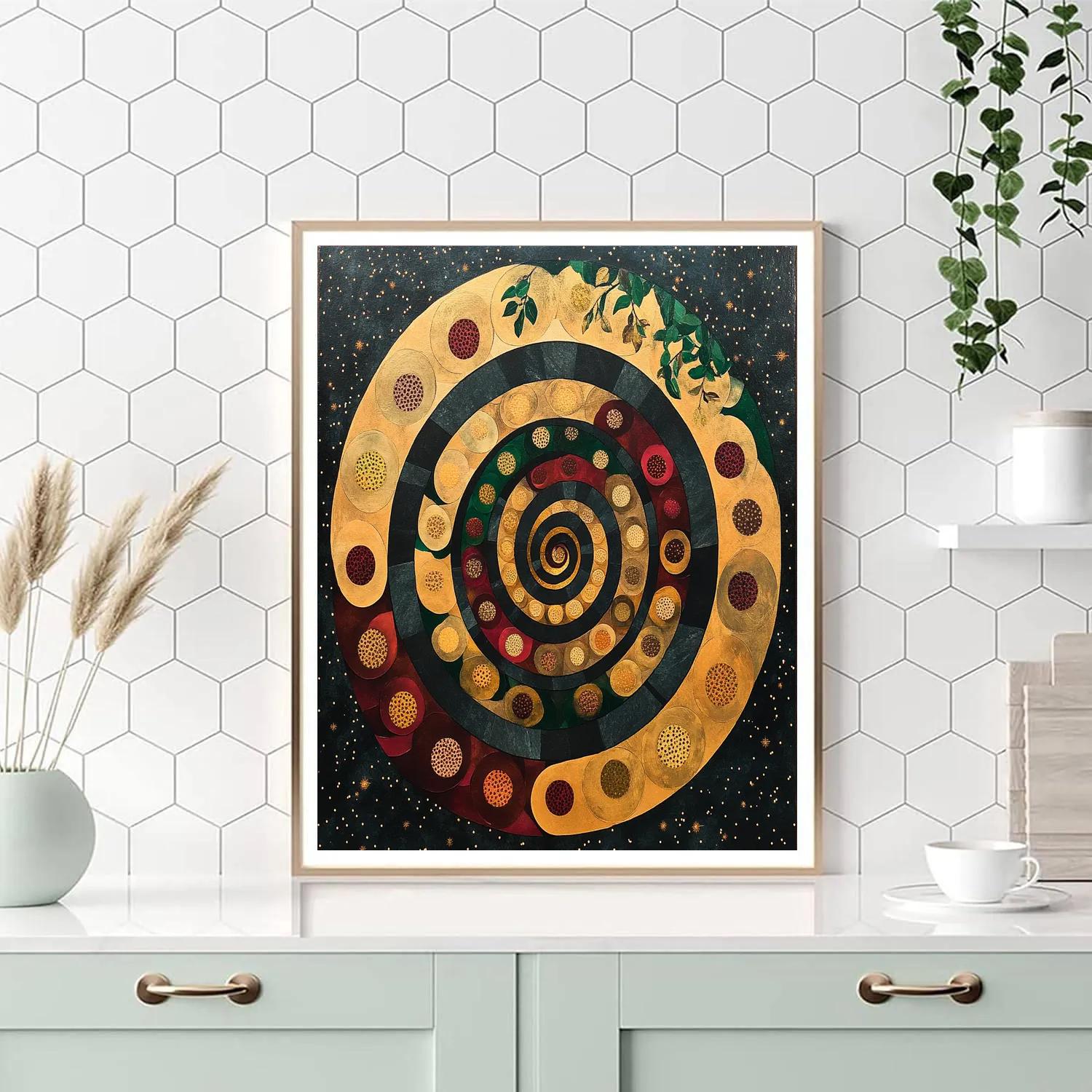 Gustav Klimt Inspired Spiral Orchard Galaxy painting number kit
