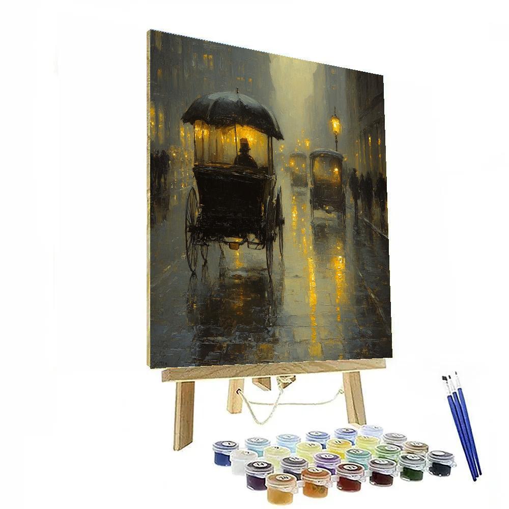 Turner Inspired City In Rain paint by numbers
