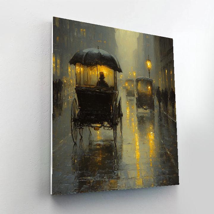 Turner Inspired City In Rain paint by numbers