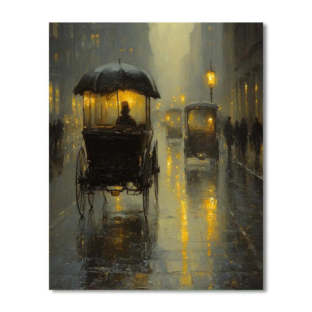 Turner Inspired City In Rain paint by numbers