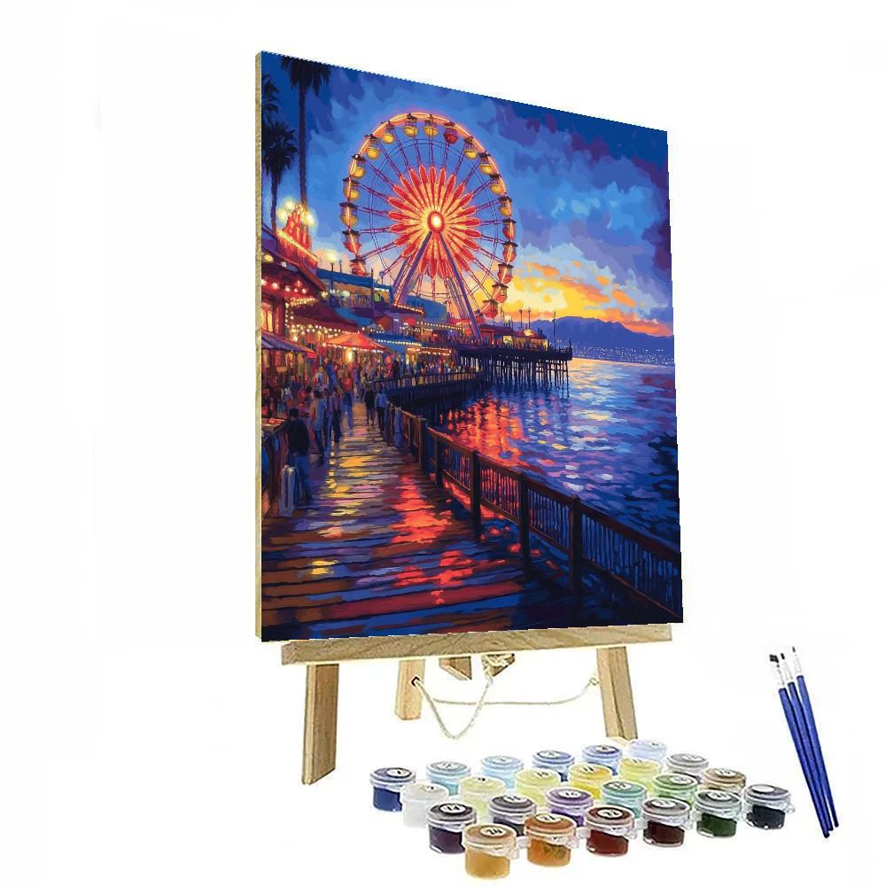 Santa Monica Pier Sunset Los Angeles United States DIY paint by numbers