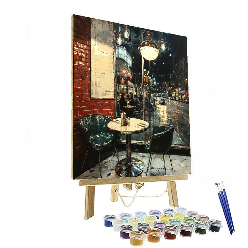 Edward Hopper Inspired Night Diner Number painting