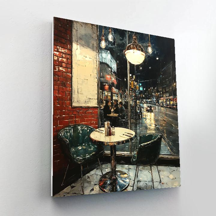 Edward Hopper Inspired Night Diner Number painting