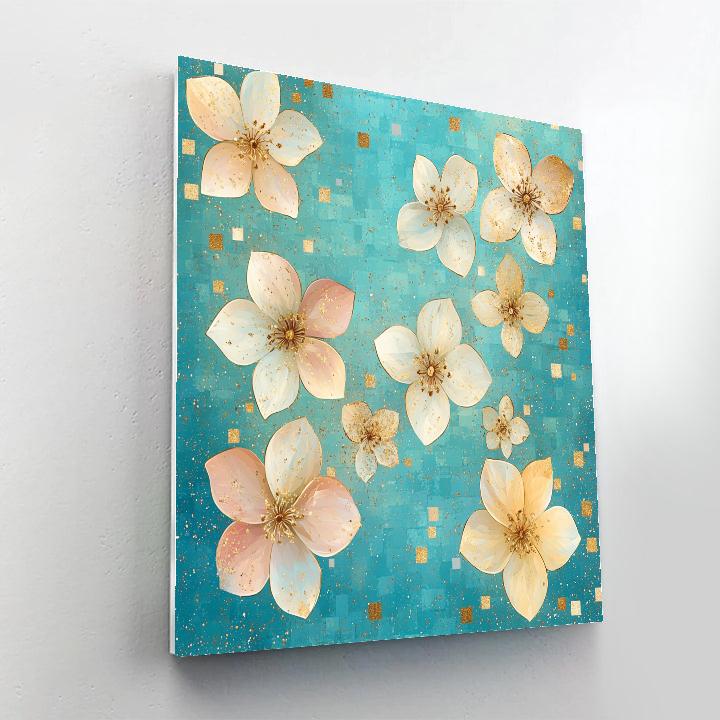 Gustav Klimt Inspired Patterned Cherry Blossom Drift paint by color