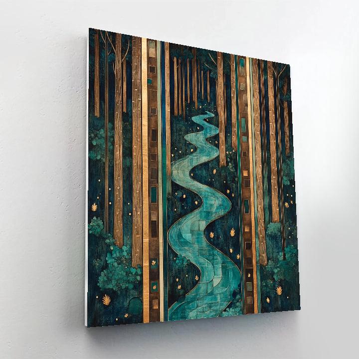 Gustav Klimt Inspired Golden Forest Stream Paint by numbers kits