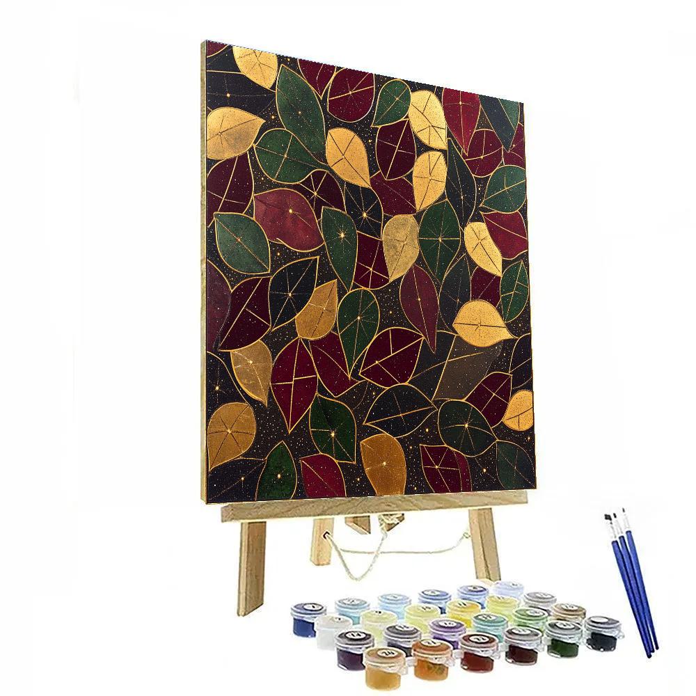 Gustav Klimt Inspired Mosaic Starry Orchard Floor DIY paint by numbers