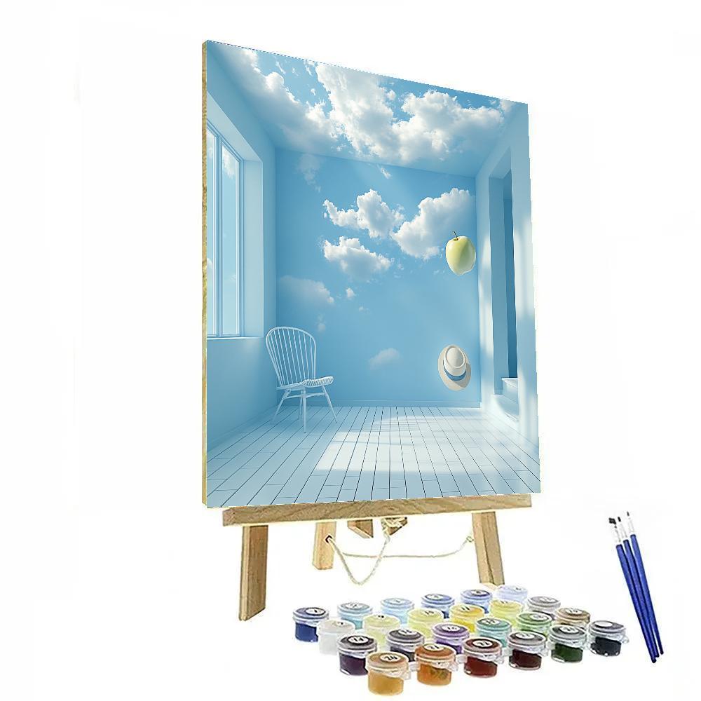 Rene Magritte Inspired Cloud Room paint by numbers