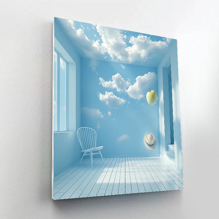 Rene Magritte Inspired Cloud Room paint by numbers
