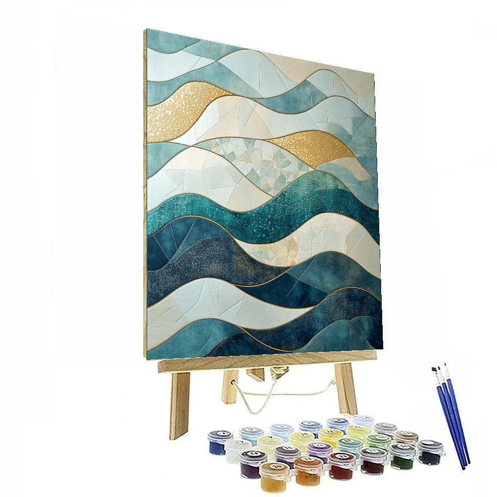 Gustav Klimt Inspired Ornamental Glacier Flow DIY paint by numbers