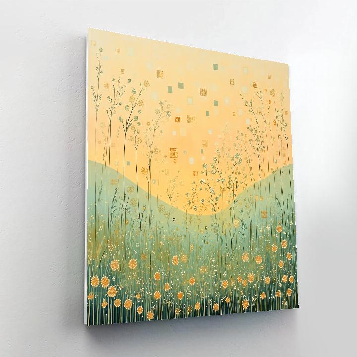 Gustav Klimt Inspired Golden Meadow At Dawn Paint by numbers kits