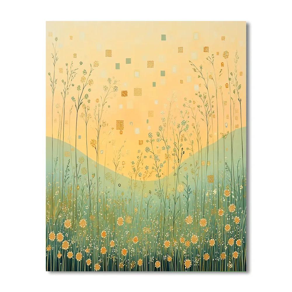 Gustav Klimt Inspired Golden Meadow At Dawn Paint by numbers kits