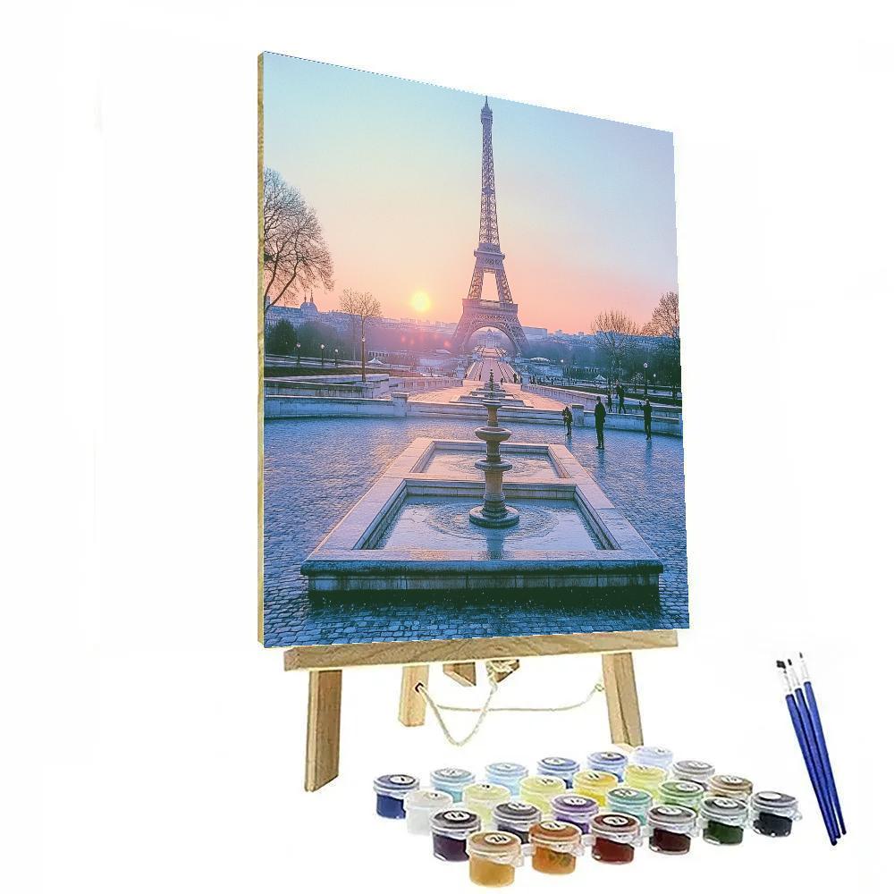 Trocadero Terrace View Of Eiffel Tower Paris France Painting by numbers kit