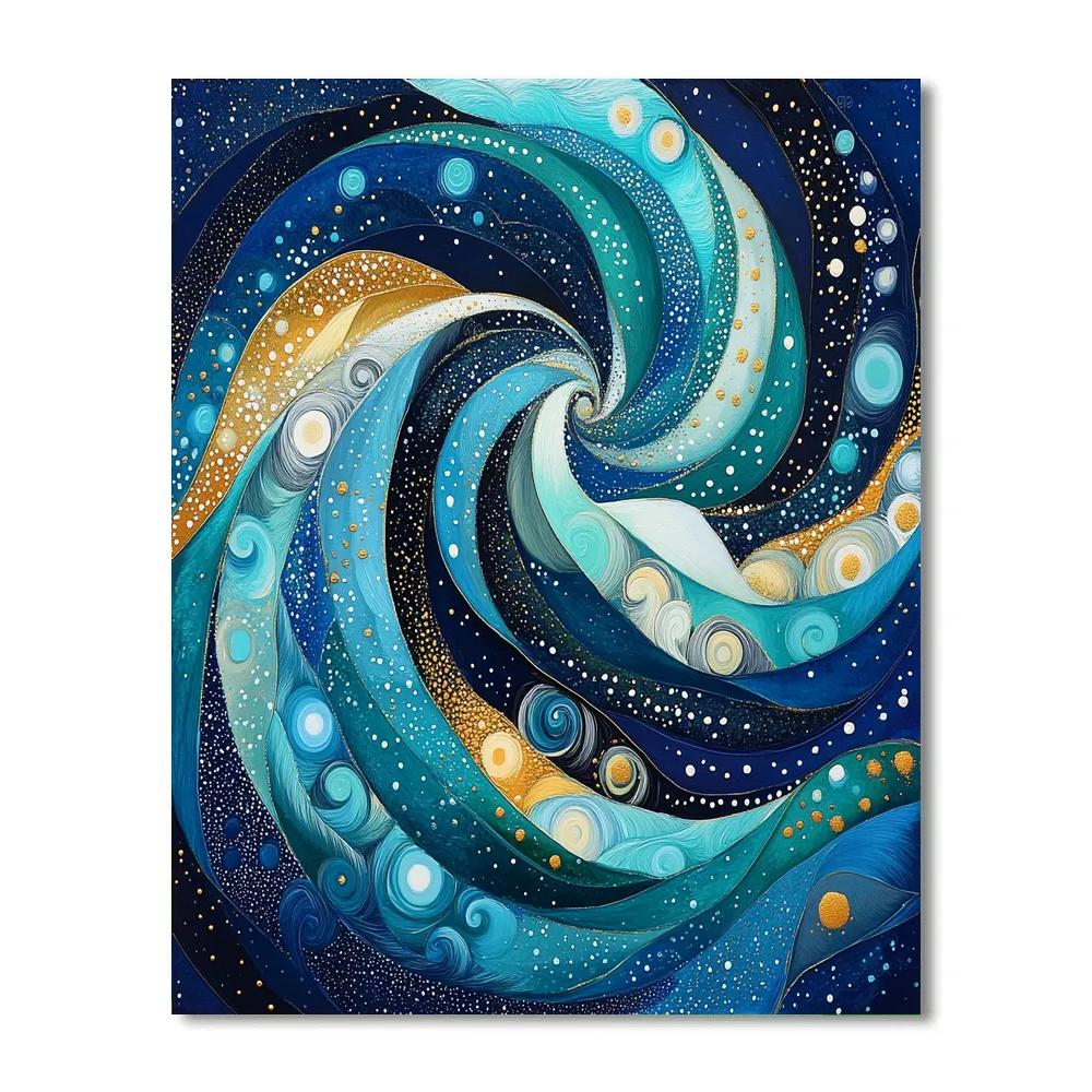 Gustav Klimt Inspired Spiral Ocean Currents DIY paint by numbers