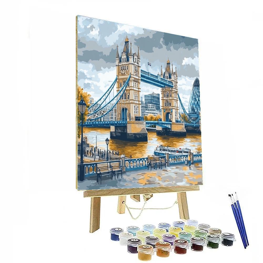 Tower Bridge And Thames Riverside London United Kingdom Number painting