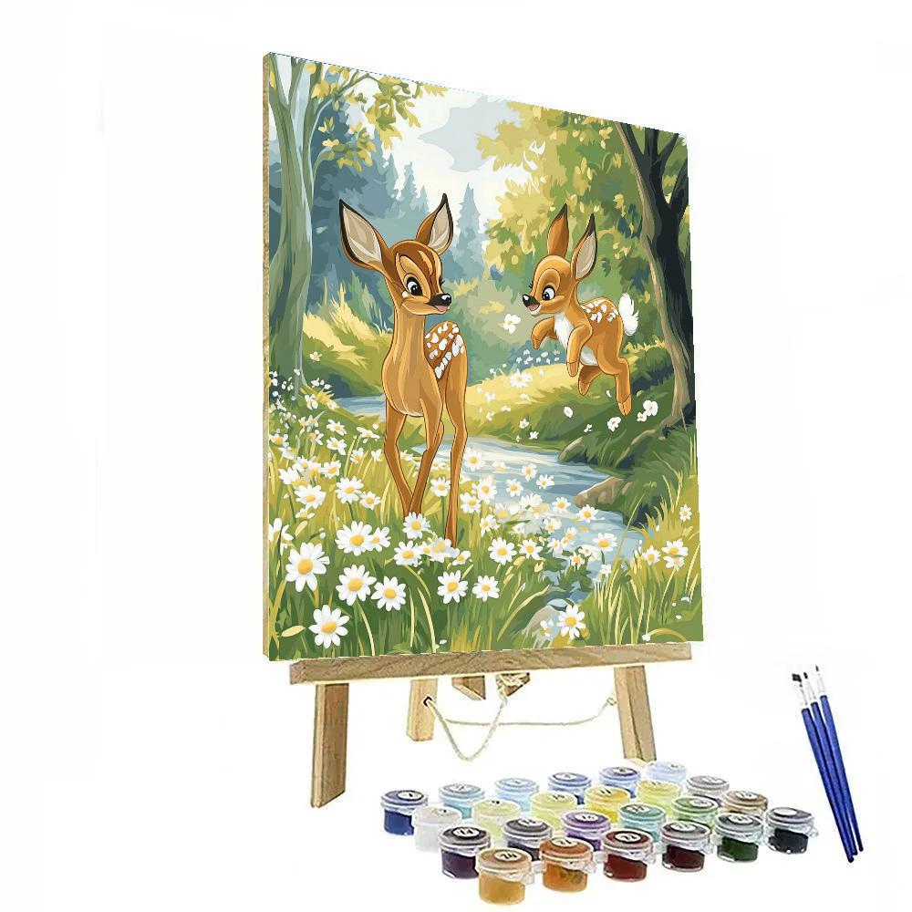 Bambi And Thumper Spring Meadow Hops Disney Inspired painting number kit